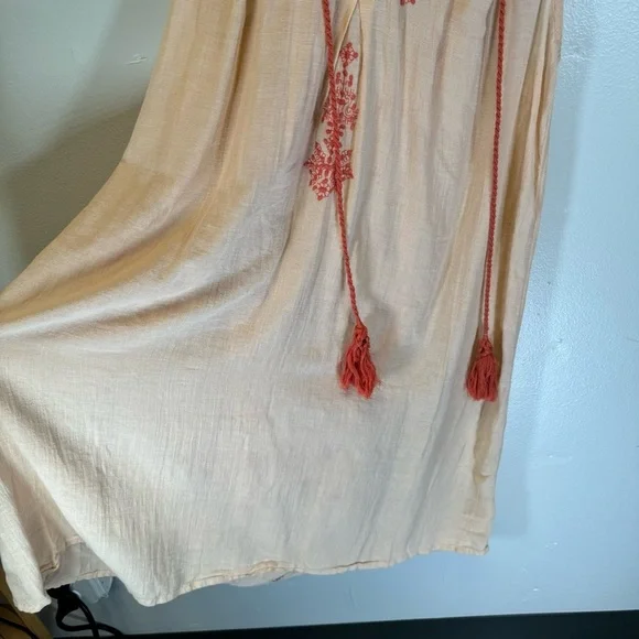 Anthropologie Desert Rose Boho Beach Midi Dress Small 100% cotton embroidered - Picture 6 of 14